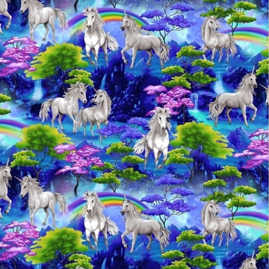 Unicorn Dreams Unicorn and Rainbows Allover 2724-17 Cotton Quilting Fabric Unicorn Dreams Unicorn and Rainbows Allover 2724-17 Cotton Quilting Fabric