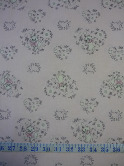 Disney Sentimental Aristocats Sweet Marie Pink Cotton Quilting Fabric Disney Sentimental Aristocats Sweet Marie Pink Cotton Quilting Fabric