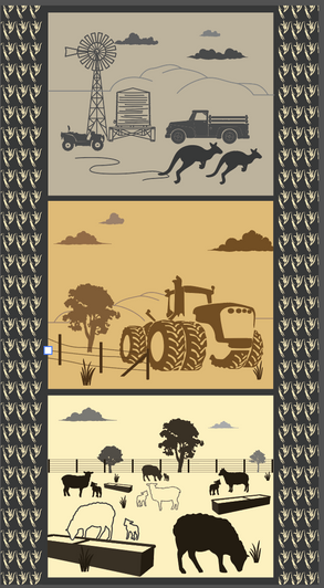 Australian Farmers Fighting Spirit Tractor Sheep Cotton Quilting Fabric Panel Australian Farmers Fighting Spirit Tractor Sheep Cotton Quilting Fabric Panel