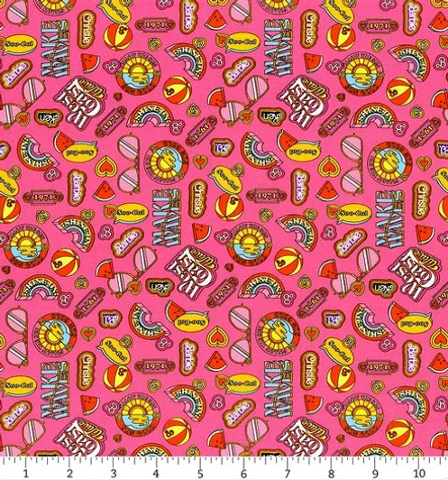 Malibu Barbie Icons Hot Pink C11724-HOTPINK Cotton Quilting Fabric