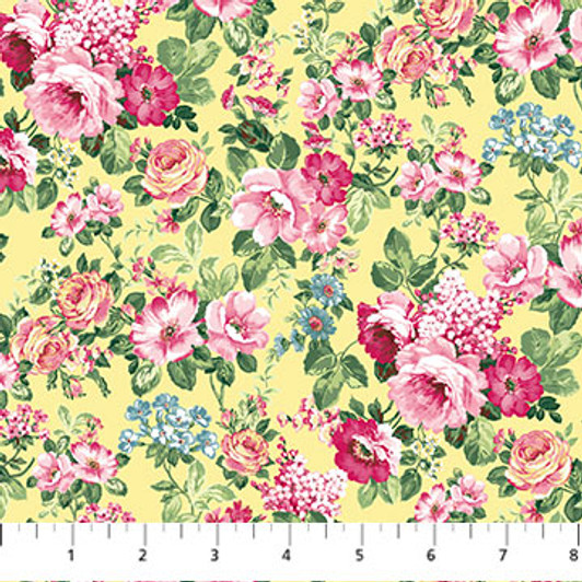 Tea for Two Floral Multi Yellow Background 24897-52 Cotton Quilting Fabric Tea for Two Floral Multi Yellow Background 24897-52 Cotton Quilting Fabric