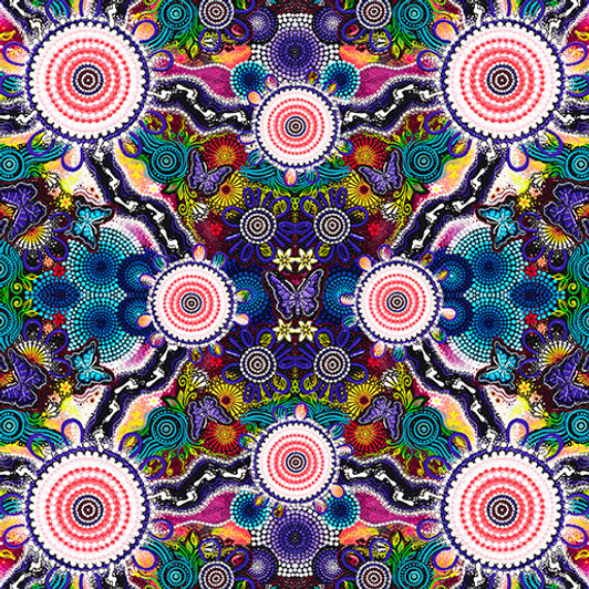 Aboriginal Art Spirit of the Bush 2 Womens Pink Circles Business-Walumarra Cotton Quilting Fabric Aboriginal Art Spirit of the Bush 2 Womens Pink Circles Business-Walumarra Cotton Quilting Fabric