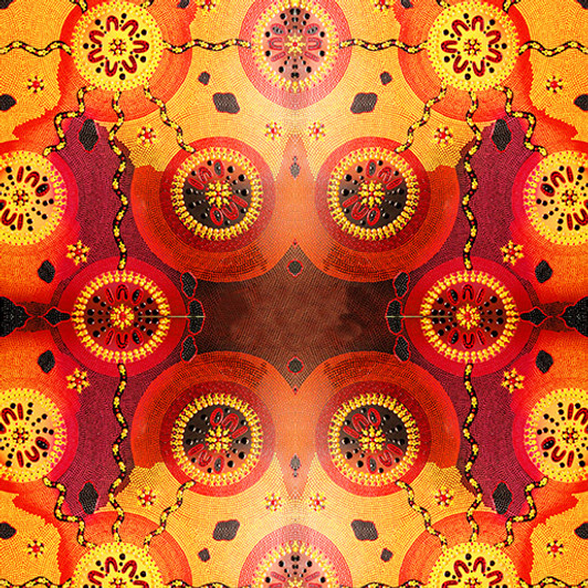 Aboriginal Art Spirit of the Bush 2 Honey Ant-Igan Iti Cotton Quilting Fabric