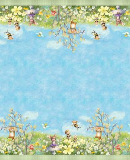 Sky Pixie Paradise Double Border Cotton Quilting Fabric Sky Pixie Paradise Double Border Cotton Quilting Fabric