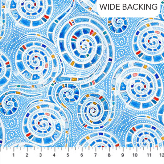 This fabric is 100% cotton and is approx 108 inches (274 cm) wide