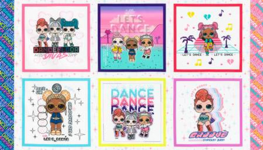 LOL Surprise Lets Dance AXP20866195 Cotton Quilting Fabric Panel LOL Surprise Lets Dance AXP20866195 Cotton Quilting Fabric Panel