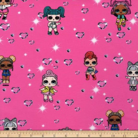 LOL Surprise Lets Dance Hearts Hot Pink AXP20869110 Cotton Quilting Fabric LOL Surprise Lets Dance Hearts Hot Pink AXP20869110 Cotton Quilting Fabric