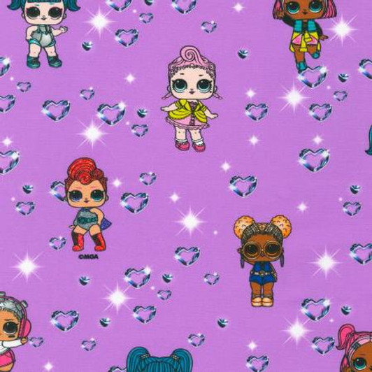 LOL Surprise Lets Dance Hearts Purple AXP208696 Cotton Quilting Fabric LOL Surprise Lets Dance Hearts Purple AXP208696 Cotton Quilting Fabric