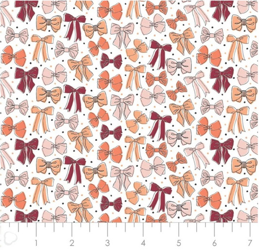 Love is in the Hair Ribbons and Bows White 30210103-1  Cotton Quilting Fabric