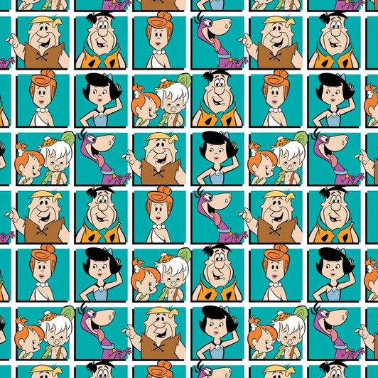 Flintstones and Rubble Families Blocks 24060211-2 Cotton Quilting Fabric Flintstones and Rubble Families Blocks 24060211-2 Cotton Quilting Fabric