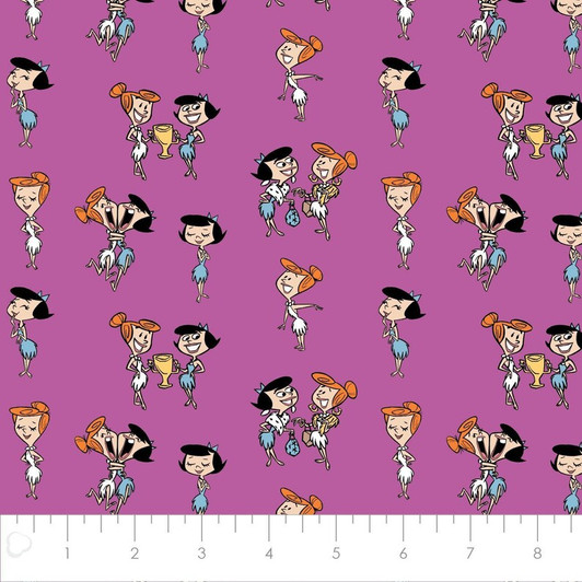 Flintstones Wilma and Betty Rubble Purple 24060215-2 Cotton Quilting Fabric Flintstones Wilma and Betty Rubble Purple 24060215-2 Cotton Quilting Fabric