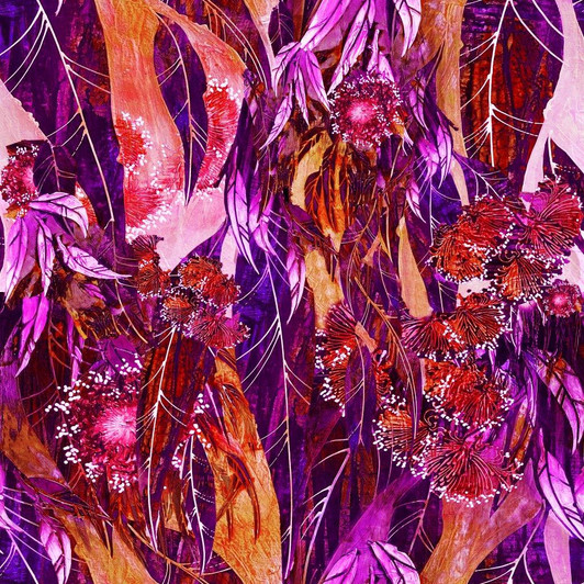 Eucalyptus Hinterland Australia Cascade Purple 3012G Cotton Quilting Fabric Eucalyptus Hinterland Australia Cascade Purple 3012G Cotton Quilting Fabric