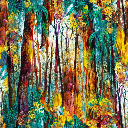 Eucalyptus Hinterland Australia Forest Multi 3012K Cotton Quilting Fabric Eucalyptus Hinterland Australia Forest Multi 3012K Cotton Quilting Fabric