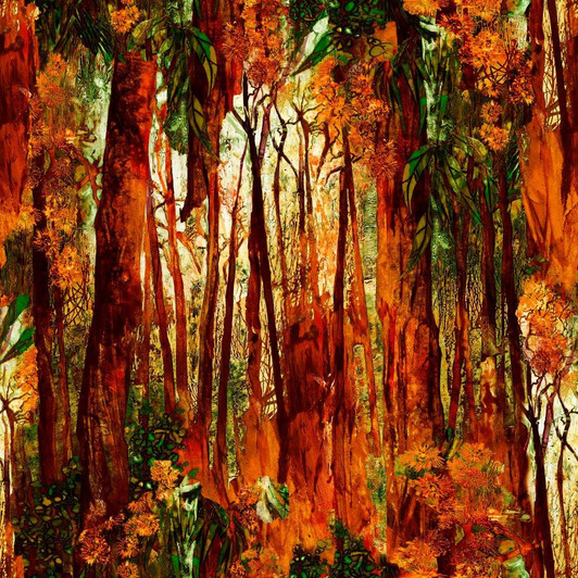 Eucalyptus Hinterland Australia Forest Orange 3012L Cotton Quilting Fabric Eucalyptus Hinterland Australia Forest Orange 3012L Cotton Quilting Fabric