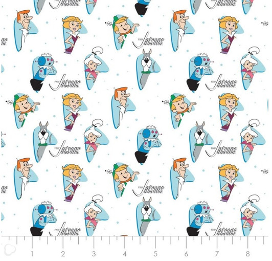 Jetsons Family Characters Blue 24080001-1 Cotton Quilting Fabric Jetsons Family Characters Blue 24080001-1 Cotton Quilting Fabric