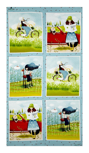 The Traveller by Santoro London Multi Cotton Quilting Fabric Panel