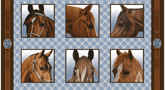 Horse Whisperer Horse Heads 5685S-13 Cotton Quilting Fabric Block Panel Horse Whisperer Horse Heads 5685S-13 Cotton Quilting Fabric Block Panel