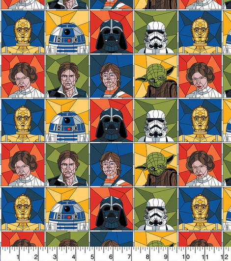 Star Wars Stained Glass Portraits 73011251-1 Cotton Quilting Fabric Star Wars Stained Glass Portraits 73011251-1 Cotton Quilting Fabric