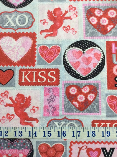 Hearts of Love Valentine Patch Cotton Quilting Fabric 1/2 YARD Hearts of Love Valentine Patch Cotton Quilting Fabric 1/2 YARD