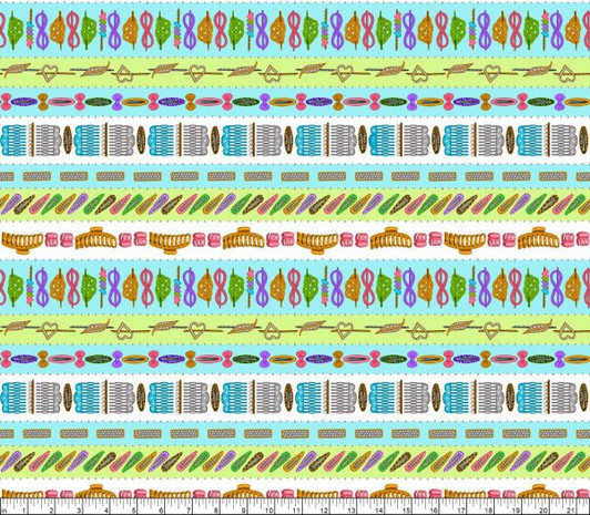 A Cut Above Hairdresser Stripe Turquoise 28754-Q Cotton Quilting Fabric A Cut Above Hairdresser Stripe Turquoise 28754-Q Cotton Quilting Fabric