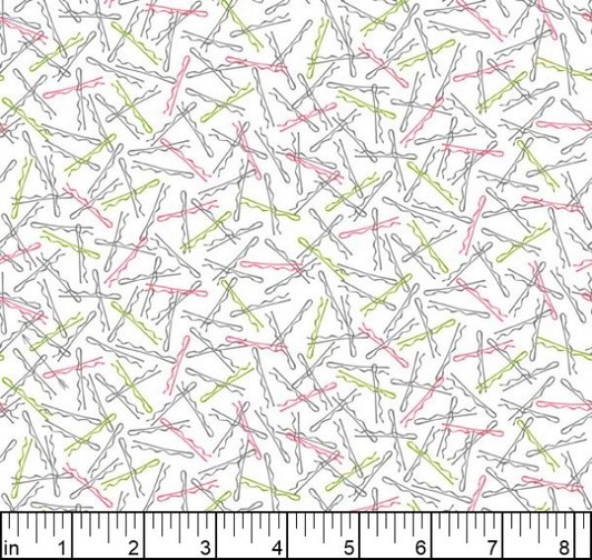 A Cut Above Hairdresser Bobby Pins White 28756-Z Cotton Quilting Fabric A Cut Above Hairdresser Bobby Pins White 28756-Z Cotton Quilting Fabric