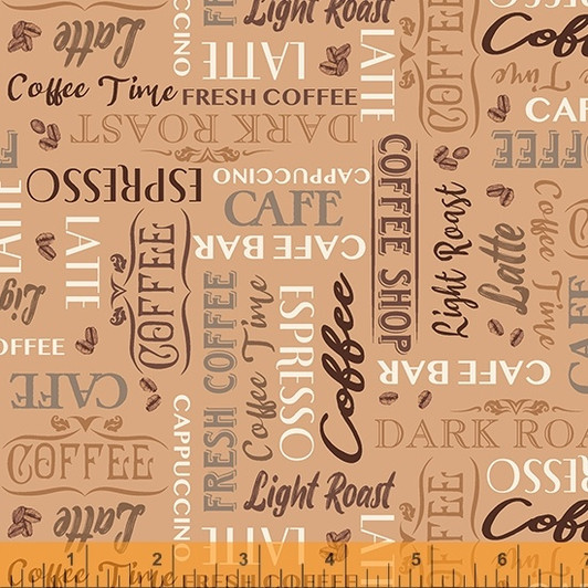 Coffee Connoisseur Coffee Lingo Latte 53064-5 Cotton Quilting Fabric Coffee Connoisseur Coffee Lingo Latte 53064-5 Cotton Quilting Fabric