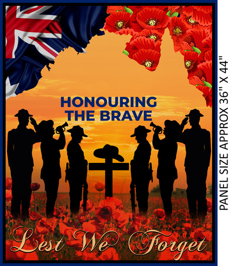 ANZAC Remembering II Sunset 3095A Cotton Quilting Fabric Panel ANZAC Remembering II Sunset 3095A Cotton Quilting Fabric Panel