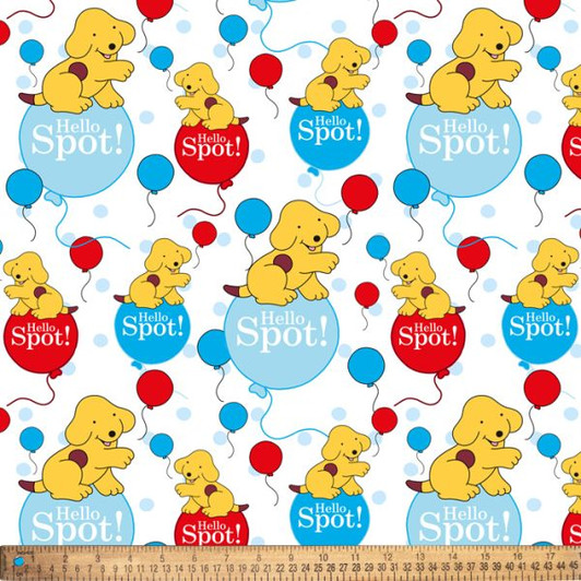 Spot the Dog Hello Spot Balloons White SP101 71C1 Cotton Quilting Fabric Spot the Dog Hello Spot Balloons White SP101 71C1 Cotton Quilting Fabric