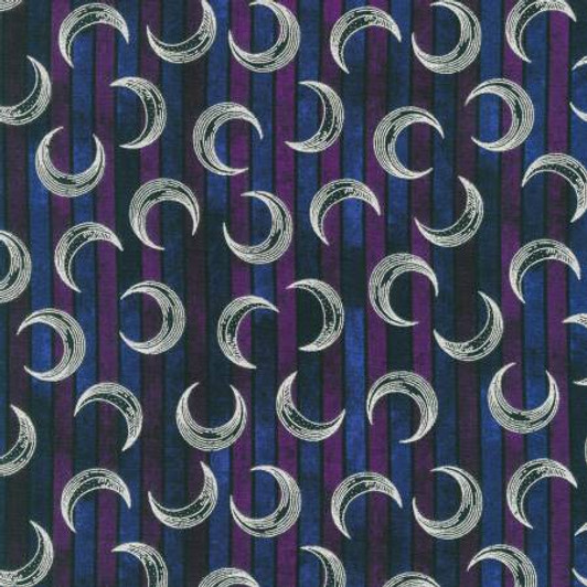 Mystic Moon Stripes Midnight Silver Metallic Highlights SRKM21637460 Cotton Quilting Fabric Mystic Moon Stripes Midnight Silver Metallic Highlights SRKM21637460 Cotton Quilting Fabric