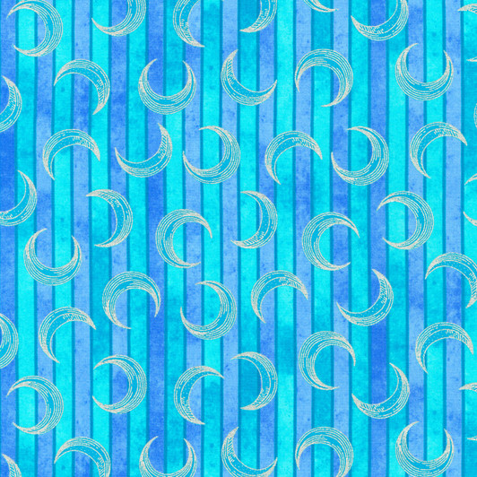 Mystic Moon Stripes Aqua Silver Metallic Highlights SRKM2163770 Cotton Quilting Fabric Mystic Moon Stripes Aqua Silver Metallic Highlights SRKM2163770 Cotton Quilting Fabric