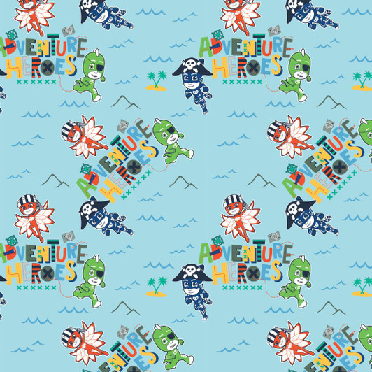 Disney Superheroes PJ Masks Adventure Heroes Blue 95240101-1 Cotton Quilting Fabric Disney Superheroes PJ Masks Adventure Heroes Blue 95240101-1 Cotton Quilting Fabric