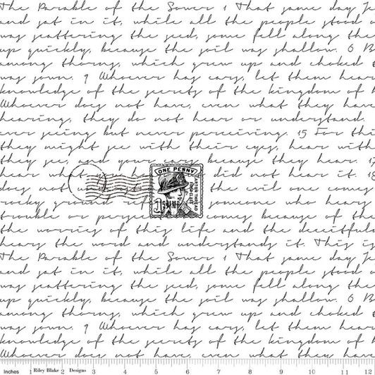 Sew Journal Sewer Parable Text C13891R-WHITE Cotton Quilting Fabric