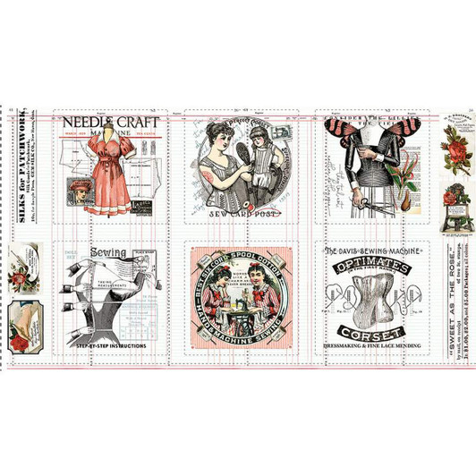 Sew Journal Pages Patch C13880R-PANEL Cotton Quilting Fabric Panel Sew Journal Pages Patch C13880R-PANEL Cotton Quilting Fabric Panel