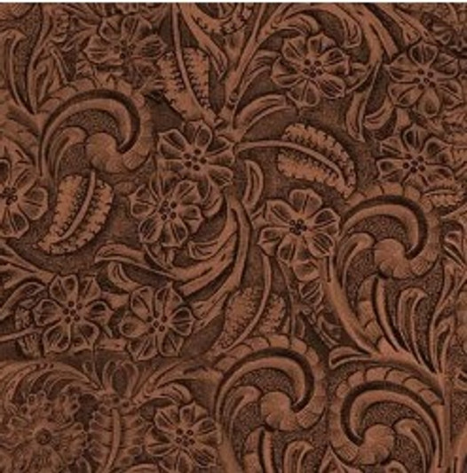 Big Sky Country Tooled Leather Mahogany CX11306-MAHO Cotton Quilting Fabric
