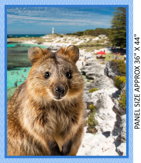 Australian Quokkas Seaside Whimsy 3046B Cotton Quilting Fabric Panel