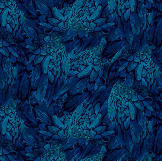 Parrot Habitat Birds Featherly Blue 16182-54 Cotton Quilting Fabric Parrot Habitat Birds Featherly Blue 16182-54 Cotton Quilting Fabric