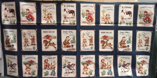 Happy Trails Li'l Cowhands Cowboys Cowgirls CX11513-MULTI Cotton Quilting Fabric Panel