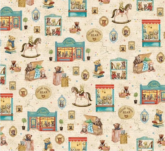 Paws for Thought Much Loved Bear DDC10644-MULT Cotton Quilting Fabric Paws for Thought Much Loved Bear DDC10644-MULT Cotton Quilting Fabric