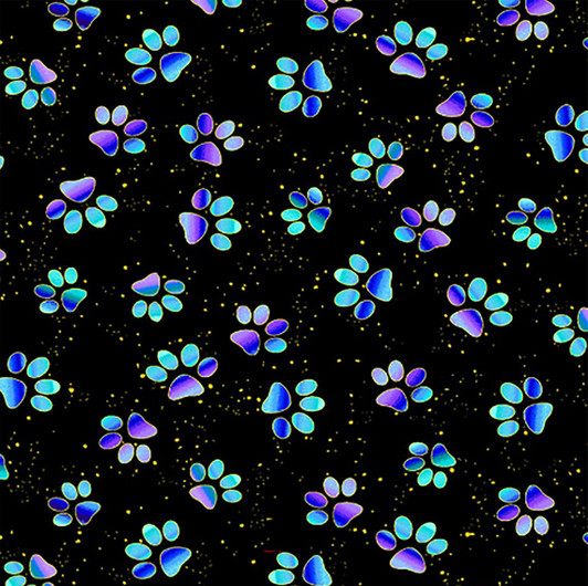Bijoux Cat Cute Paws Black Metallic CM2243-BLACK Cotton Quilting Fabric Bijoux Cat Cute Paws Black Metallic CM2243-BLACK Cotton Quilting Fabric