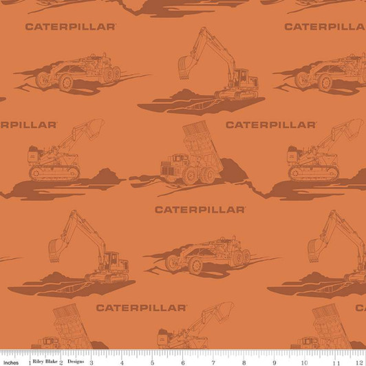 Vintage Caterpillar Main Orange C13840R-ORANGE Cotton Quilting Fabric Vintage Caterpillar Main Orange C13840R-ORANGE Cotton Quilting Fabric