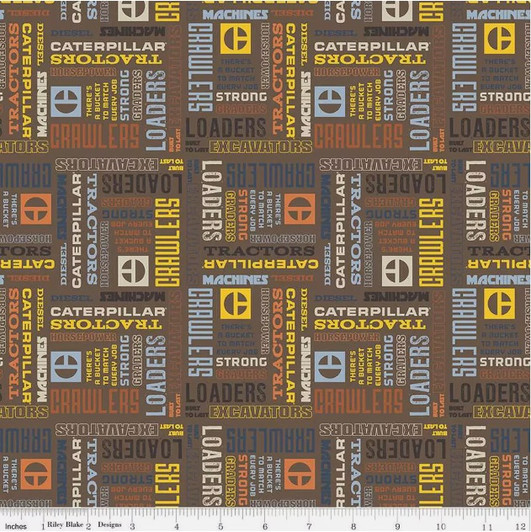 Vintage Caterpillar Text Brown C13842R-BROWN Cotton Quilting Fabric Vintage Caterpillar Text Brown C13842R-BROWN Cotton Quilting Fabric