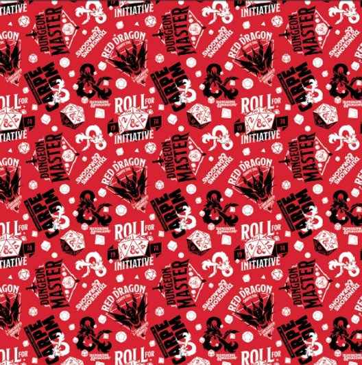 Dungeons and Dragons Roll For Initiative Red 95170129-01 Cotton Quilting Fabric Dungeons and Dragons Roll For Initiative Red 95170129-01 Cotton Quilting Fabric