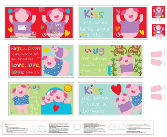 Huggable and Loveable Hugs and Kisses 3373PS-01 Cotton Quilting Fabric Book Panel Huggable and Loveable Hugs and Kisses 3373PS-01 Cotton Quilting Fabric Book Panel