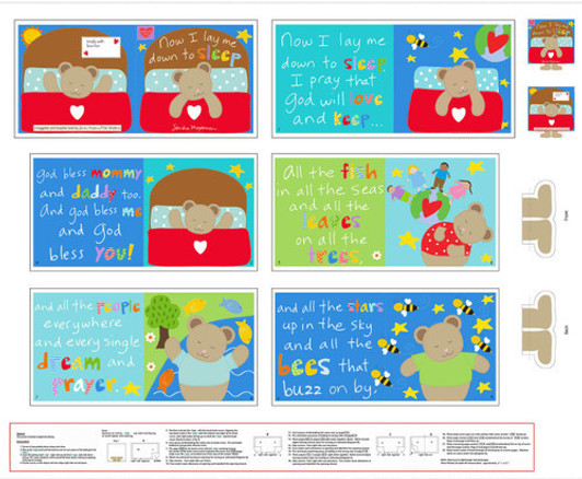 Huggable and Loveable Sleep 4612PS-01 Cotton Quilting Fabric Book Panel Huggable and Loveable Sleep 4612PS-01 Cotton Quilting Fabric Book Panel