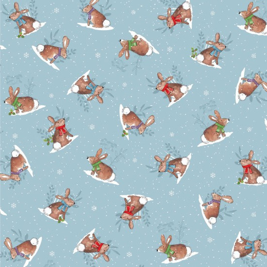 Winter Wonderland Rabbits Christmas 81370/102 Cotton Quilting Fabric Winter Wonderland Rabbits Christmas 81370/102 Cotton Quilting Fabric