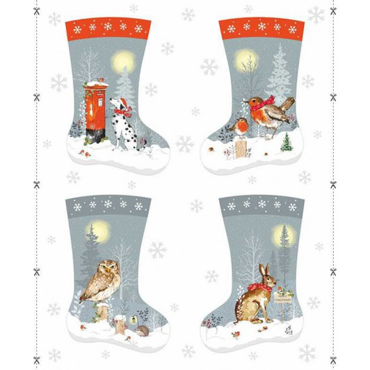Winter Moon Christmas Stockings 81380/101 Cotton Quilting Fabric Panel Winter Moon Christmas Stockings 81380/101 Cotton Quilting Fabric Panel