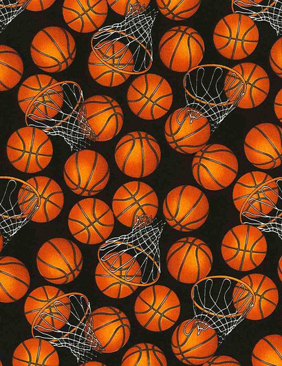 Basketball and Hoops Black C5814-BLK Cotton Quilting Fabric Basketball and Hoops Black C5814-BLK Cotton Quilting Fabric