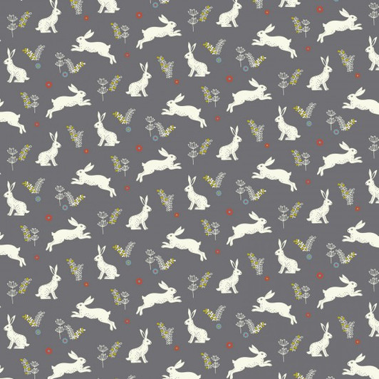 Wildwood Rabbits Grey 80770/104 Cotton Quilting Fabric Wildwood Rabbits Grey 80770/104 Cotton Quilting Fabric