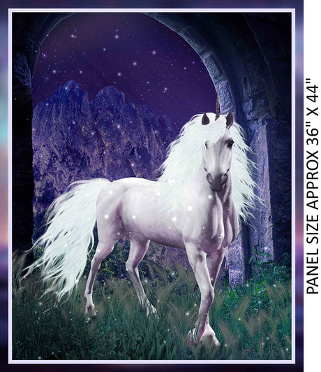 Unicorns Milvale Unicorn in Archway 2095B Cotton quilting Fabric Panel Unicorns Milvale Unicorn in Archway 2095B Cotton quilting Fabric Panel