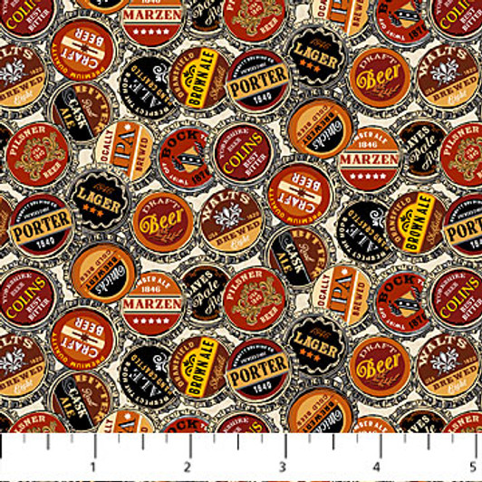 The Cave Bottle Caps Cream Multi 24997-12 Cotton Quilting Fabric The Cave Bottle Caps Cream Multi 24997-12 Cotton Quilting Fabric